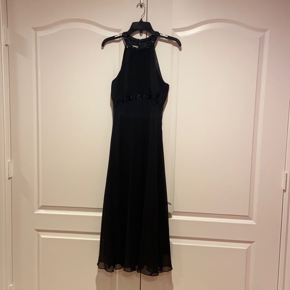 Black evening long sleeveless evening dress - Picture 1 of 7